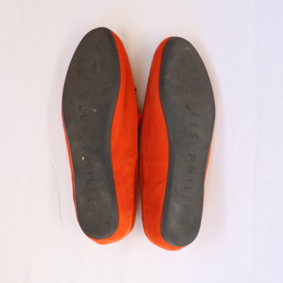 Charles Philip Men's Moccasins (Orange with Green Tassel) - Picture 5 of 5